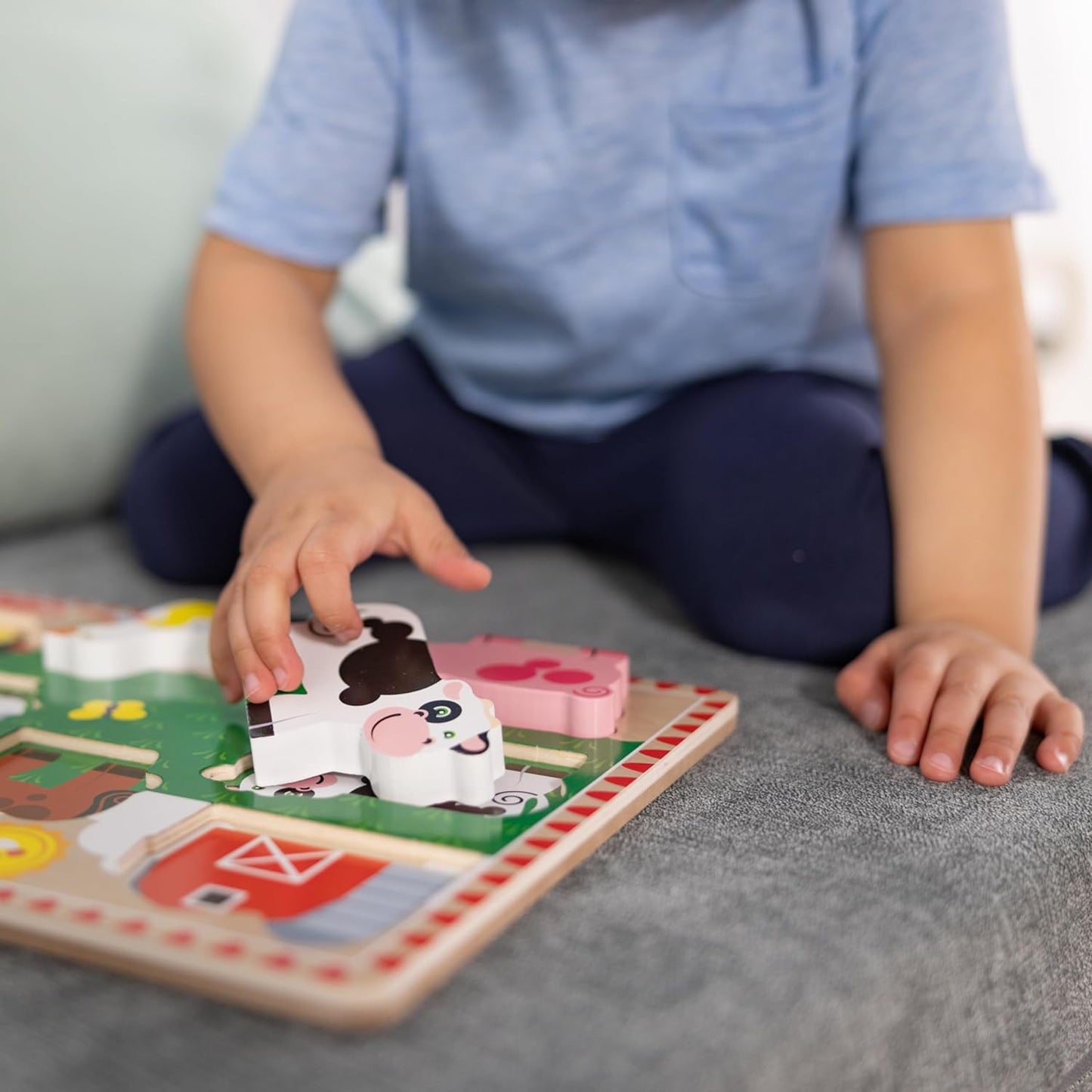 Melissa & Doug Rompecabezas grueso de madera de granja
