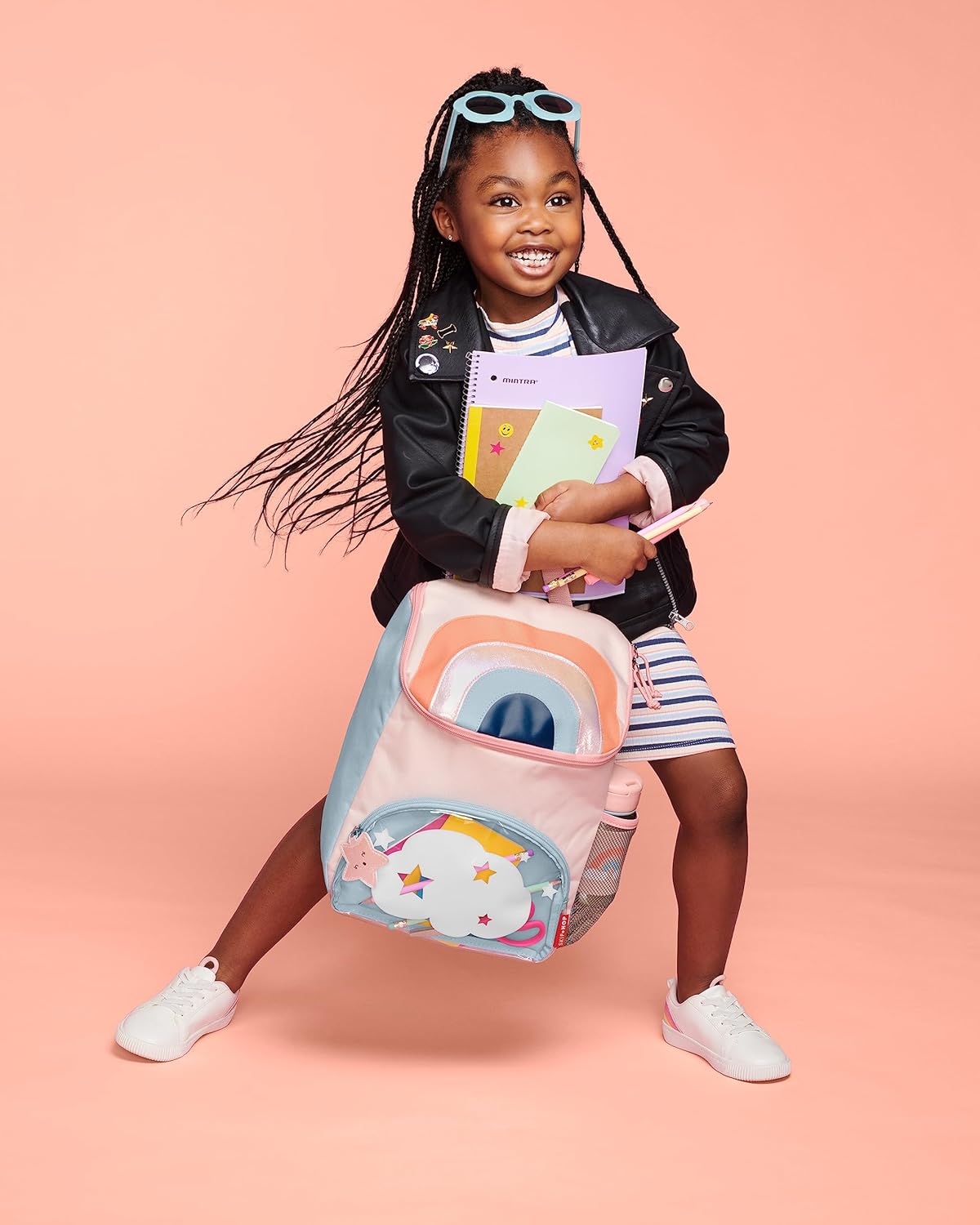 Skip Hop Mochila para niños grandes, arcoíris 14 Pulgadas