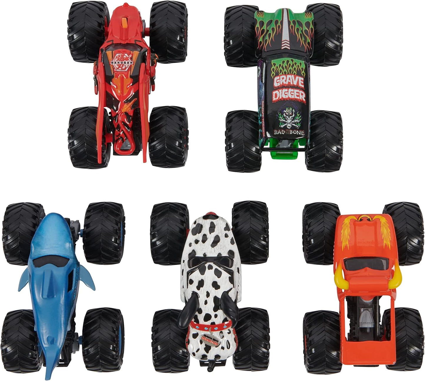 Monster Jam, Paquete de 5 camiones monstruo a escala 1:64
