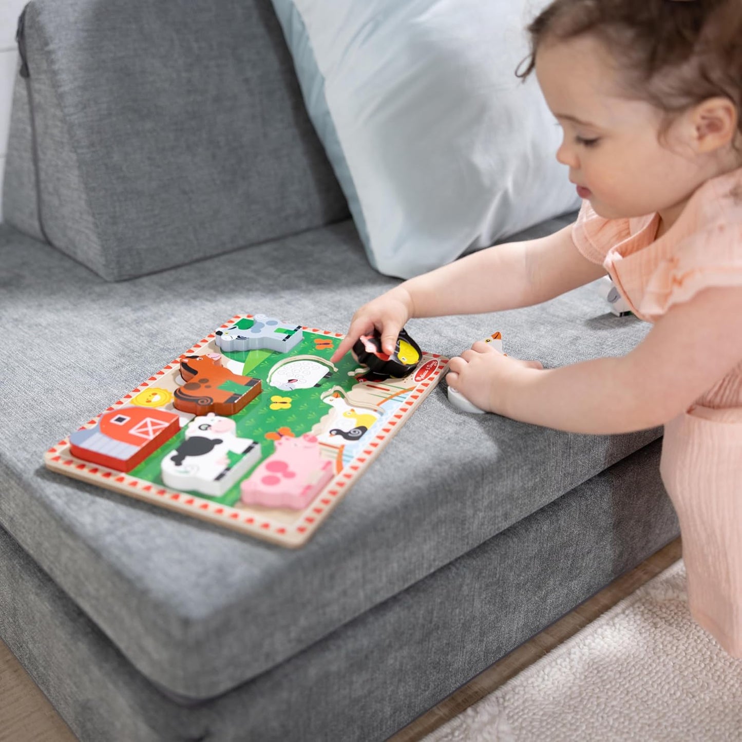 Melissa & Doug Rompecabezas grueso de madera de granja