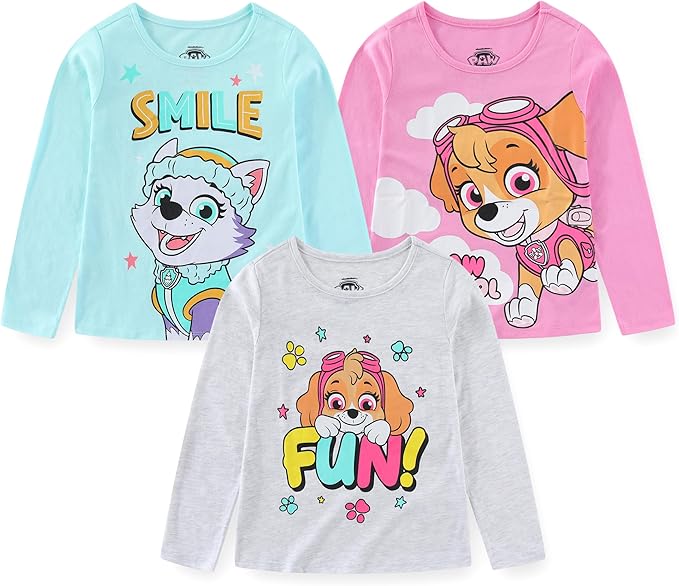 3 camisetas de manga larga, Paw Patrol
