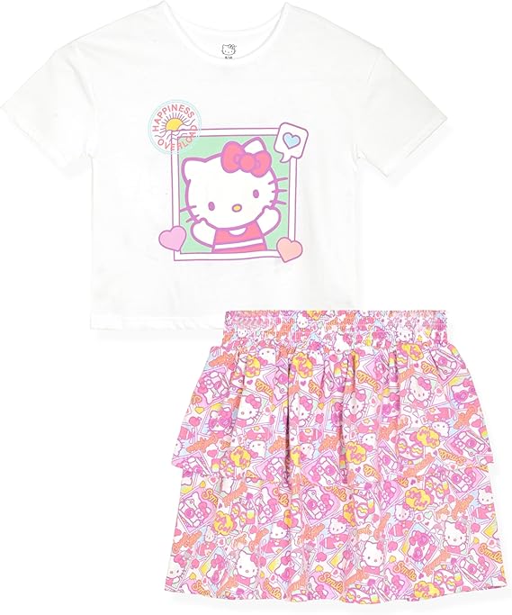 Conjunto de 2 piezas de camiseta y falda