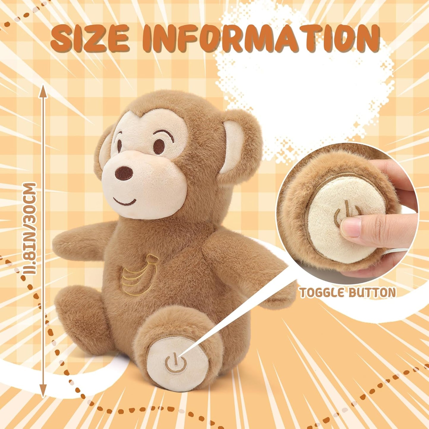 Peluche que respira, con control y temporizador
