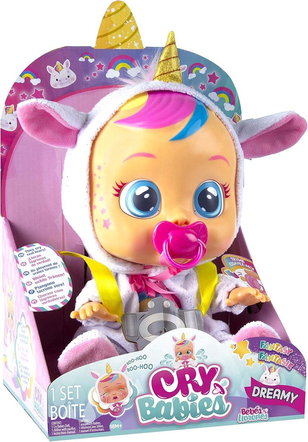 Cry Babies Dreamy the Unicorn - Muñeca de bebé de 12 pulgadas