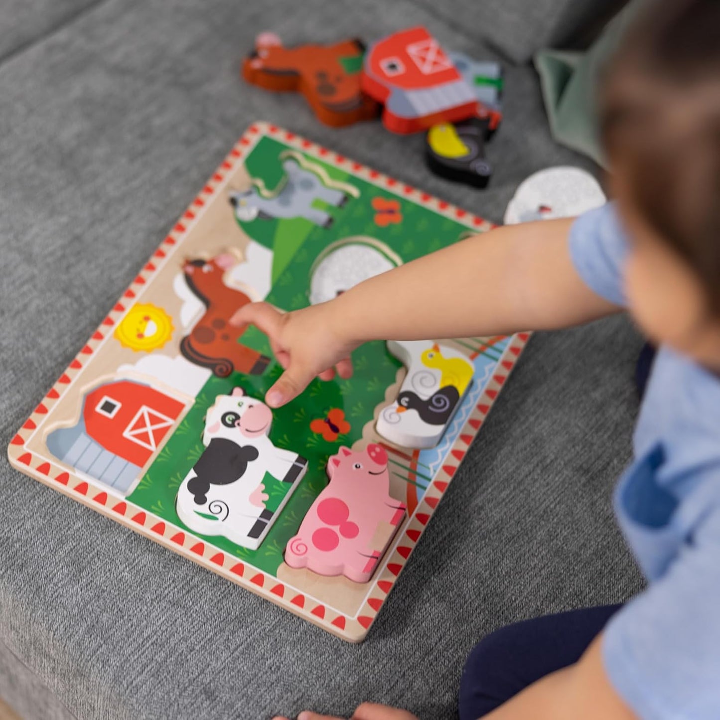 Melissa & Doug Rompecabezas grueso de madera de granja