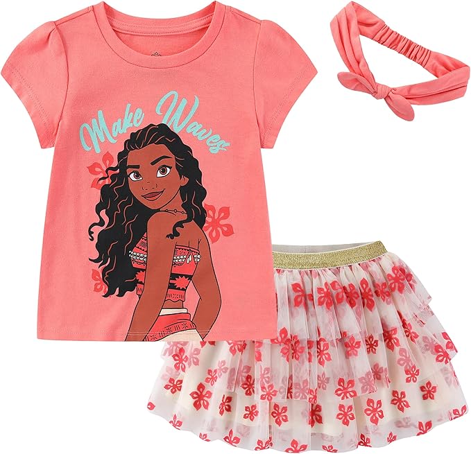 Disney Princess - Conjunto de camisa de manga corta y falda de tul