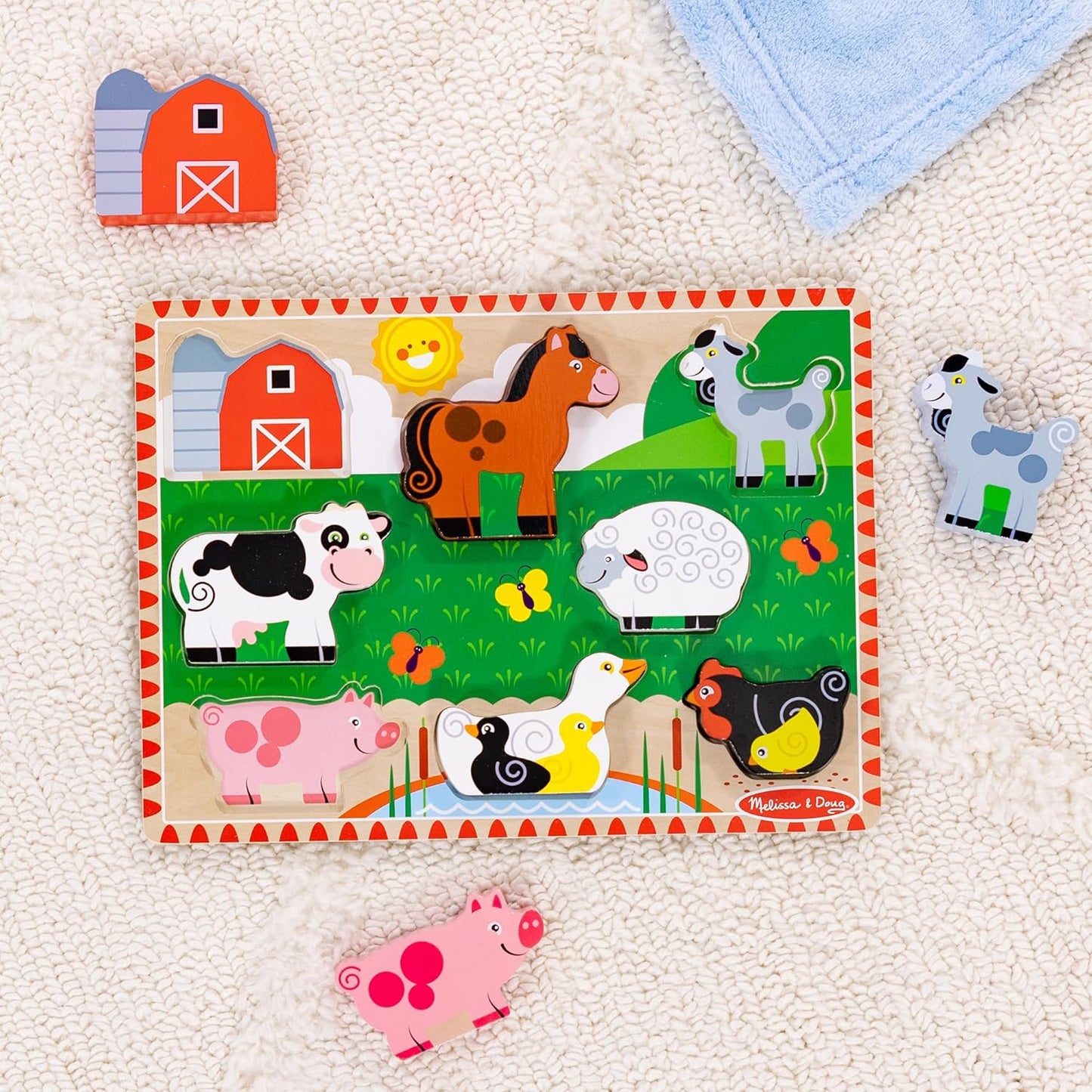Melissa & Doug Rompecabezas grueso de madera de granja