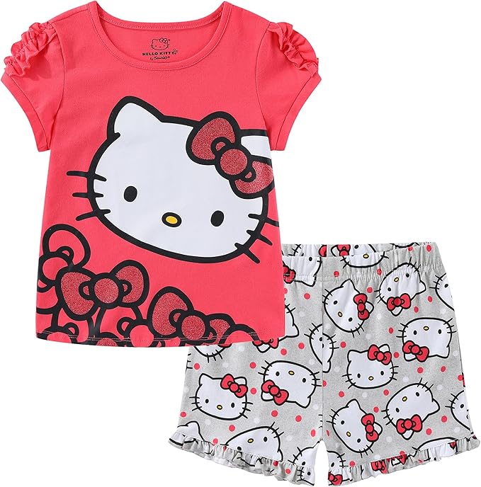 Conjunto de camiseta de manga corta y pantalones cortos de Hello Kitty