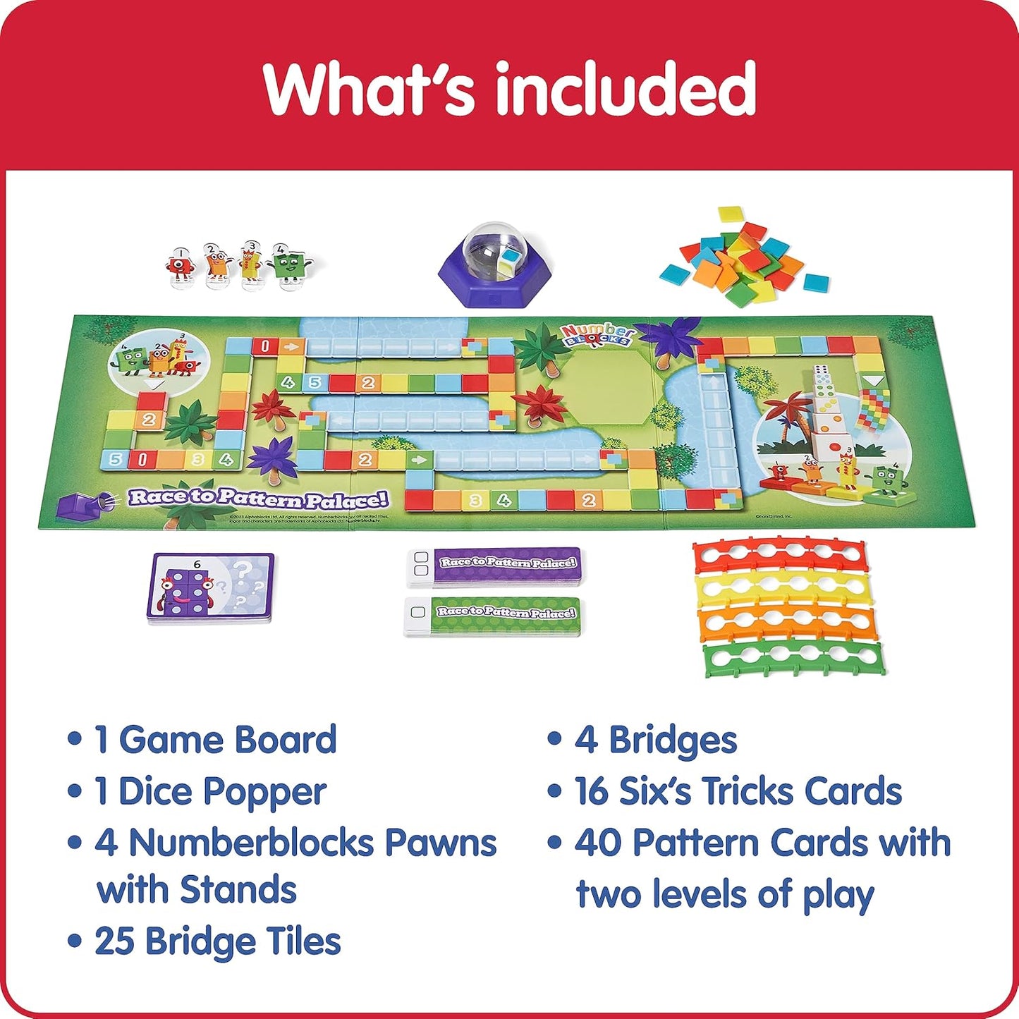 hand2mind Numberblocks Race to Pattern Palace! Juego de mesa
