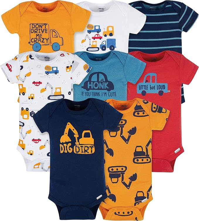 Onesies Brand Paquete de 8 mamelucos de manga corta