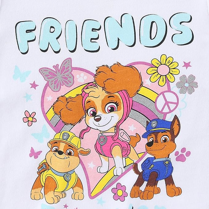 Paw Patrol Nickelodeon Skye - Conjunto de 2 piezas de camiseta de manga corta y pantalones de leggings