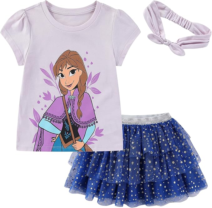 Disney Princess - Conjunto de camisa de manga corta y falda de tul