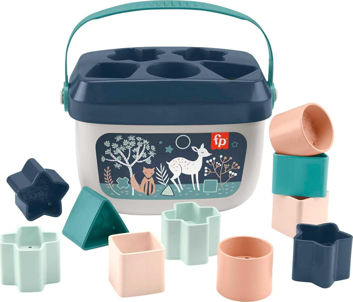 Juego de 10 formas apilables de juguete para bebés a partir de 6 meses, color beige marino