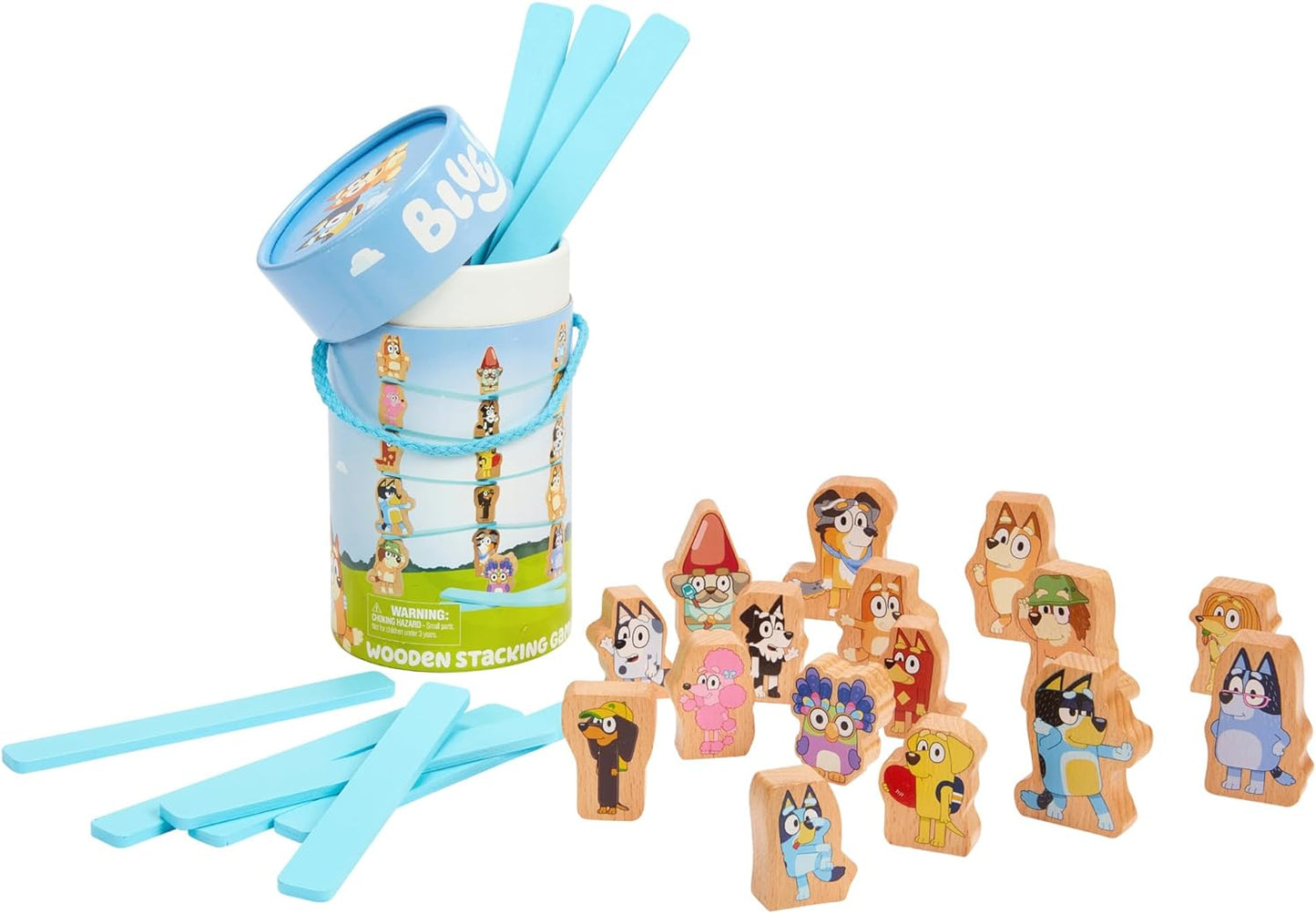 BLUEY Juego de apilamiento de madera