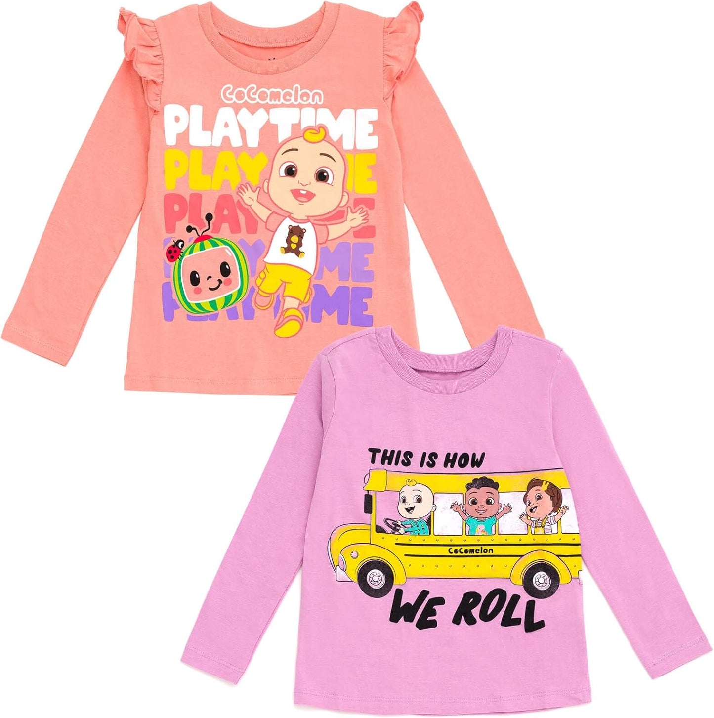 Ropa CoComelon JJ Cody Nina - Paquete de 2 camisetas