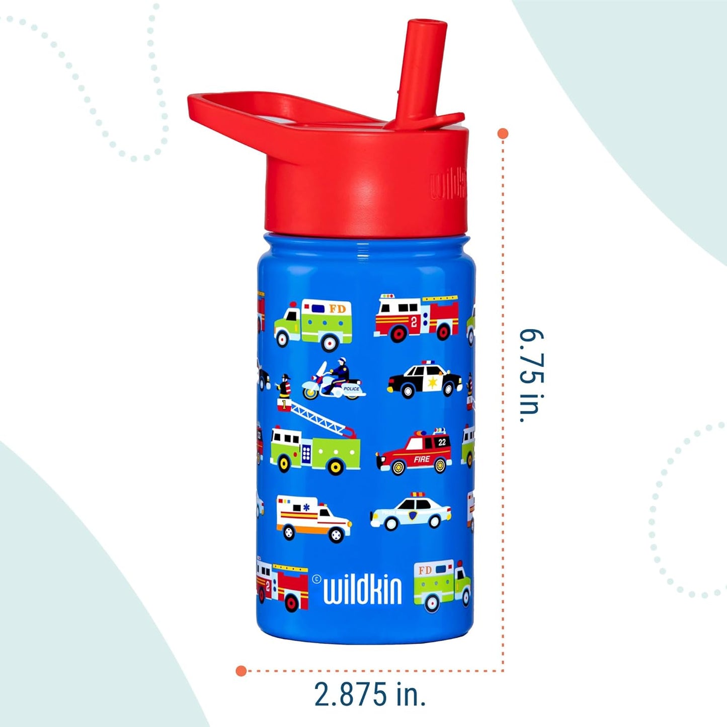 Kids 14 Oz Reusable Bpa-Free Stainless Steel Water Bottle with Leak Proof Lid for Boys & Girls, Insulated, Durable, and Easy to Clean Water Bottles for Toddlers - Heroes