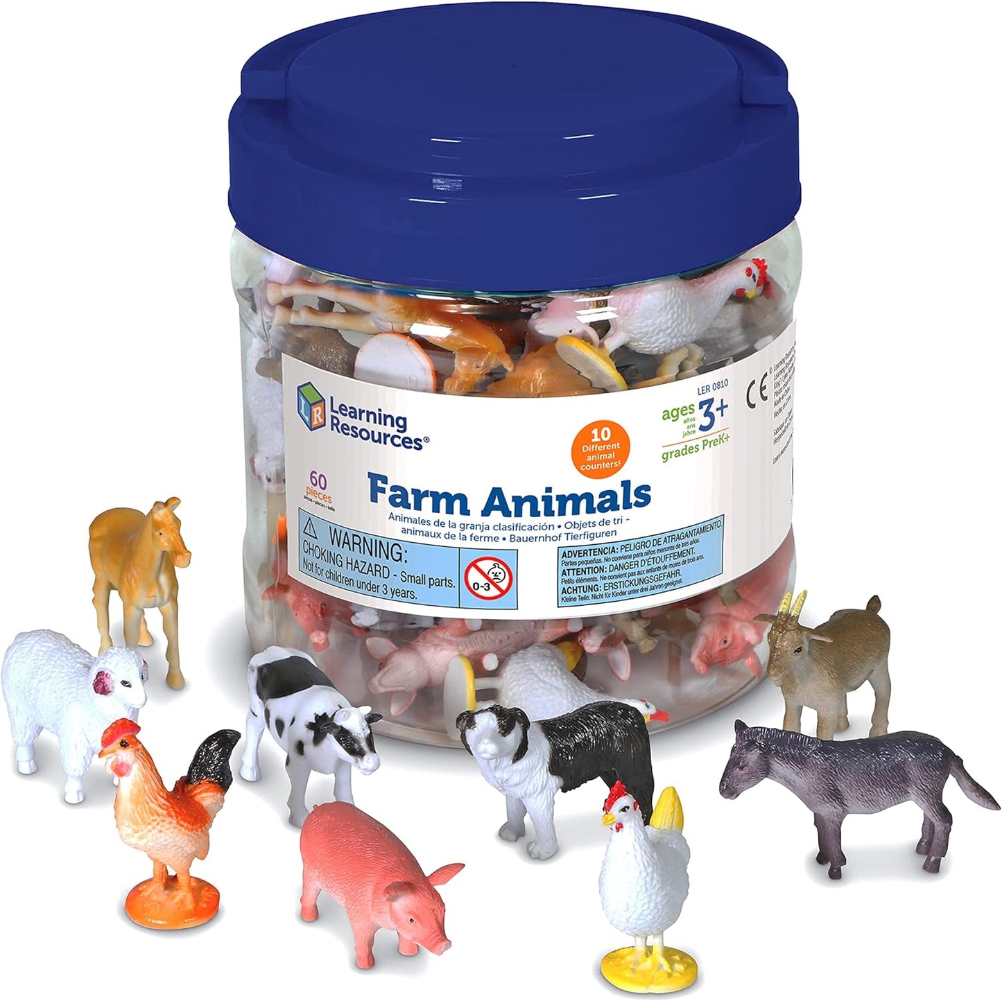 Learning Resources - Juego de 60 figuras Animales de Granja