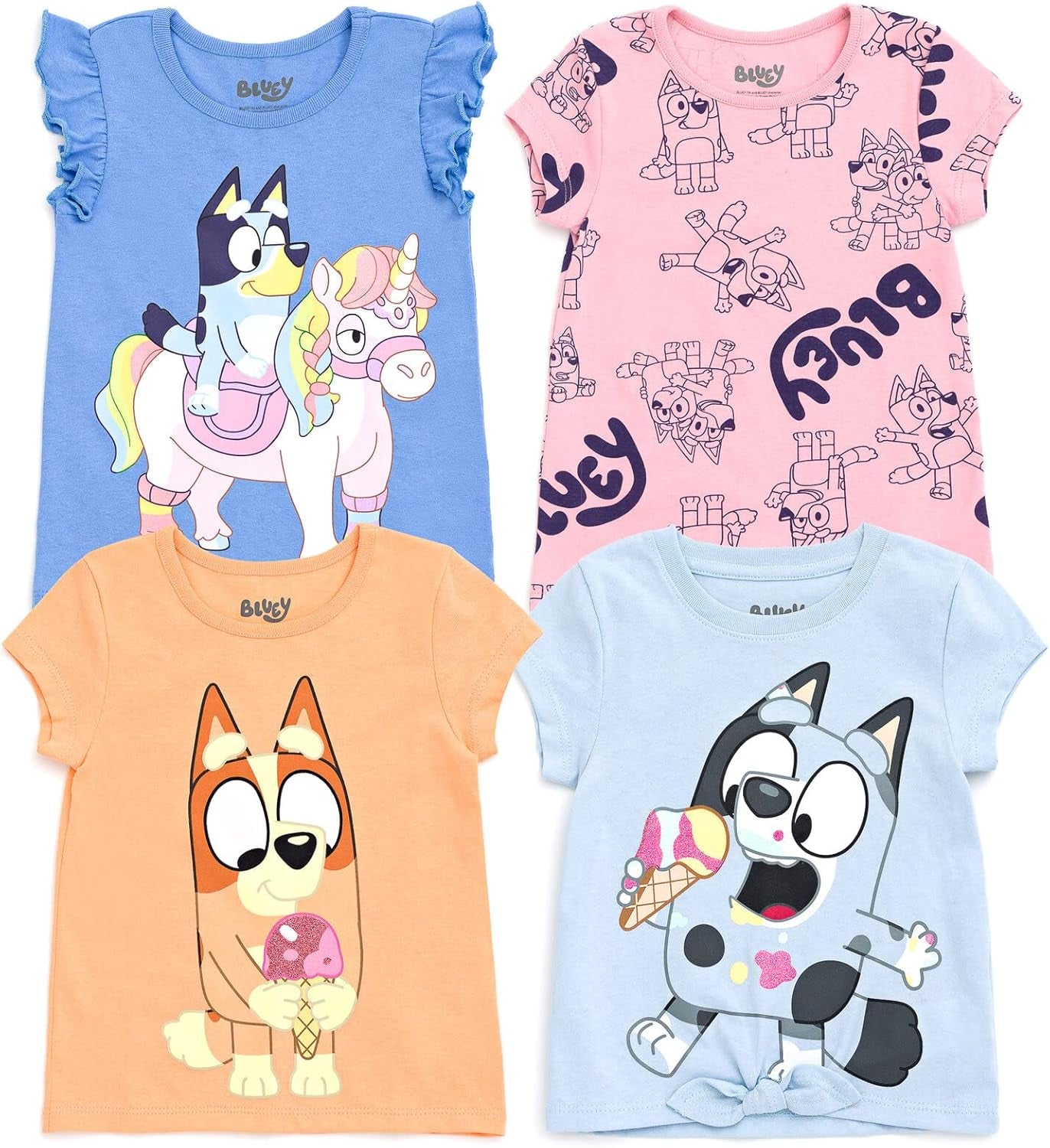 Bluey Paquete de 4 camisetas