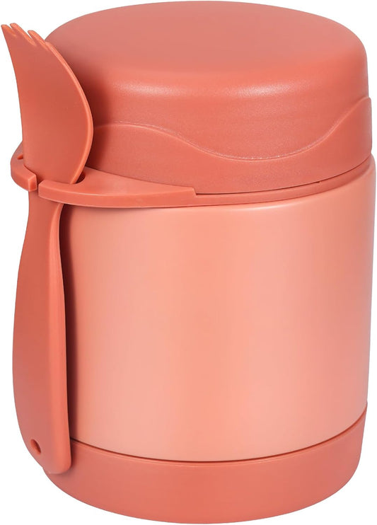 10Oz Soup Thermo for Hot Food Kids,Lunch Thermo Kids Food Jar with Spoon Hot Insulated Food Containers,Leak Proof Stainless Steel Wide Mouth Lunch Food Thermo Jar for School(Apricot)