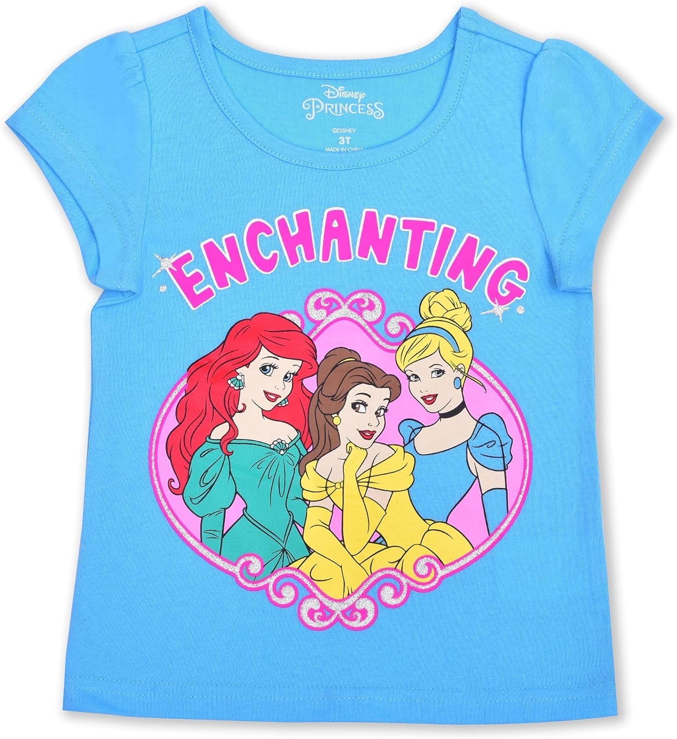 Disney Princess - Conjunto de camiseta y leggings con capucha y cremallera 