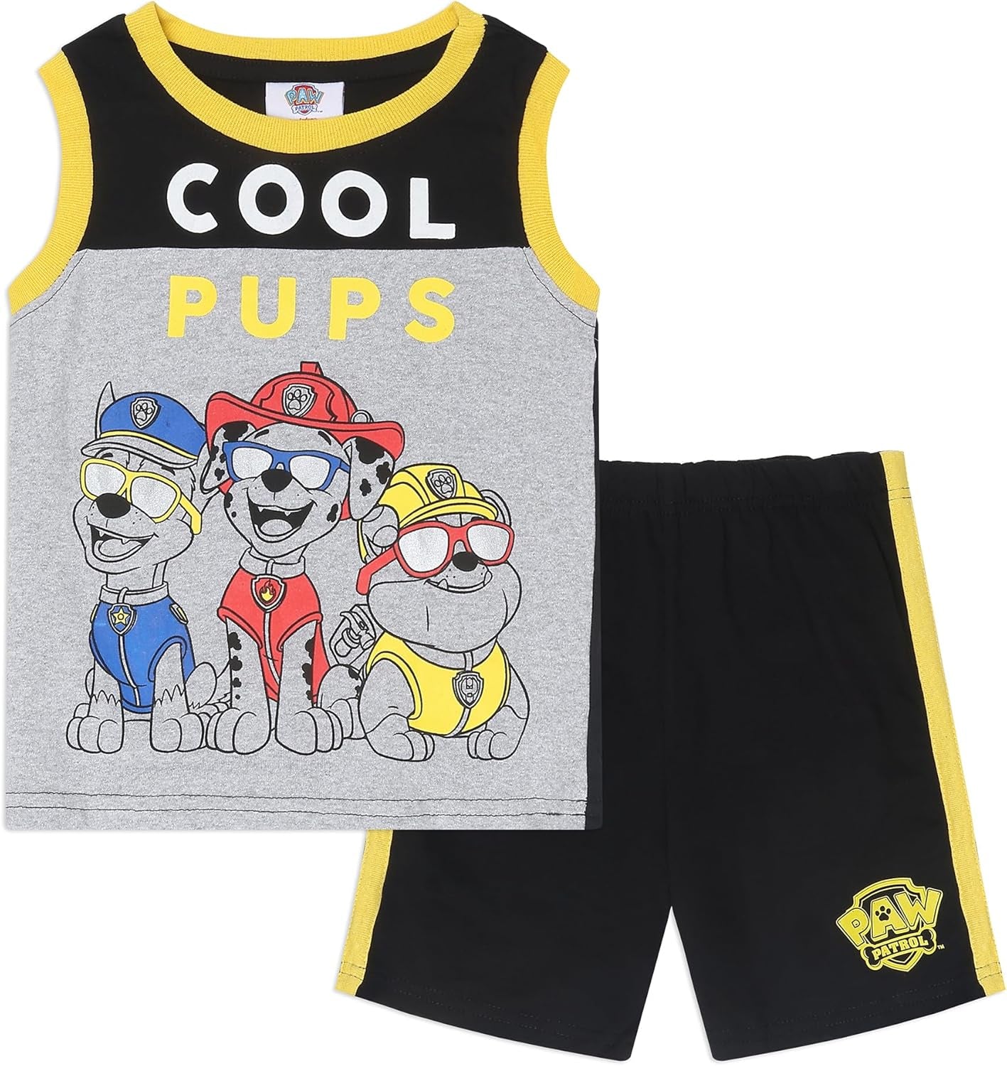 Paw Patrol Nickelodeon- Conjunto de camiseta sin mangas y pantalones cortos 