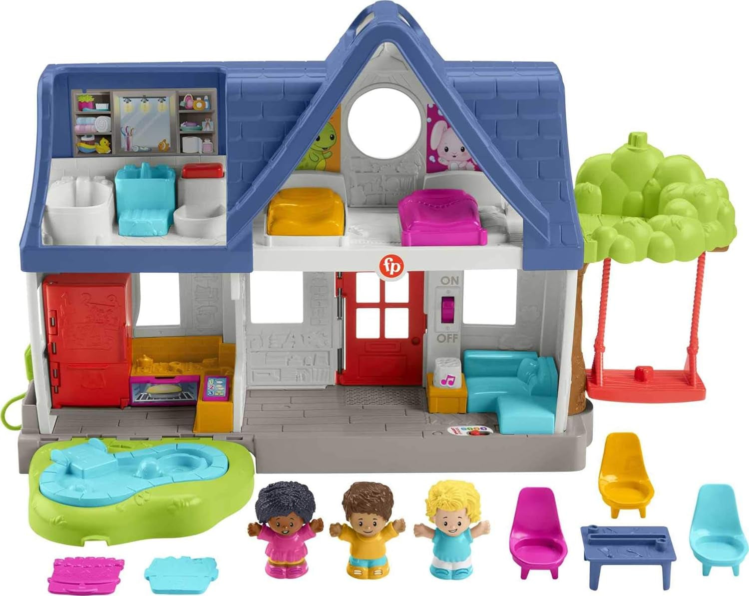 Fisher-Price Little People - Juego de casa de juego con escenarios inteligentes 