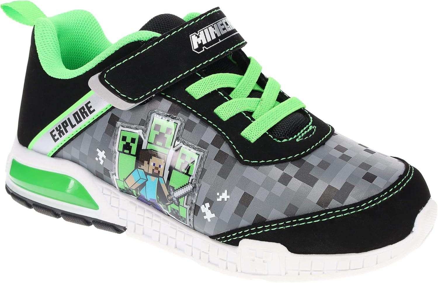 Minecraft Zapatos para niños, tenis con correa ajustable