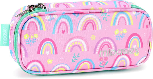 Kids Pencil Case for Girls and Boys Soft Rainbow Pen Box Pouch (Rainbow 1)