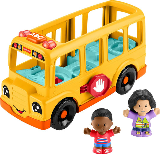 Fisher-Price Little People - Bus escolar de juguete para niños pequeños con 2 figuras