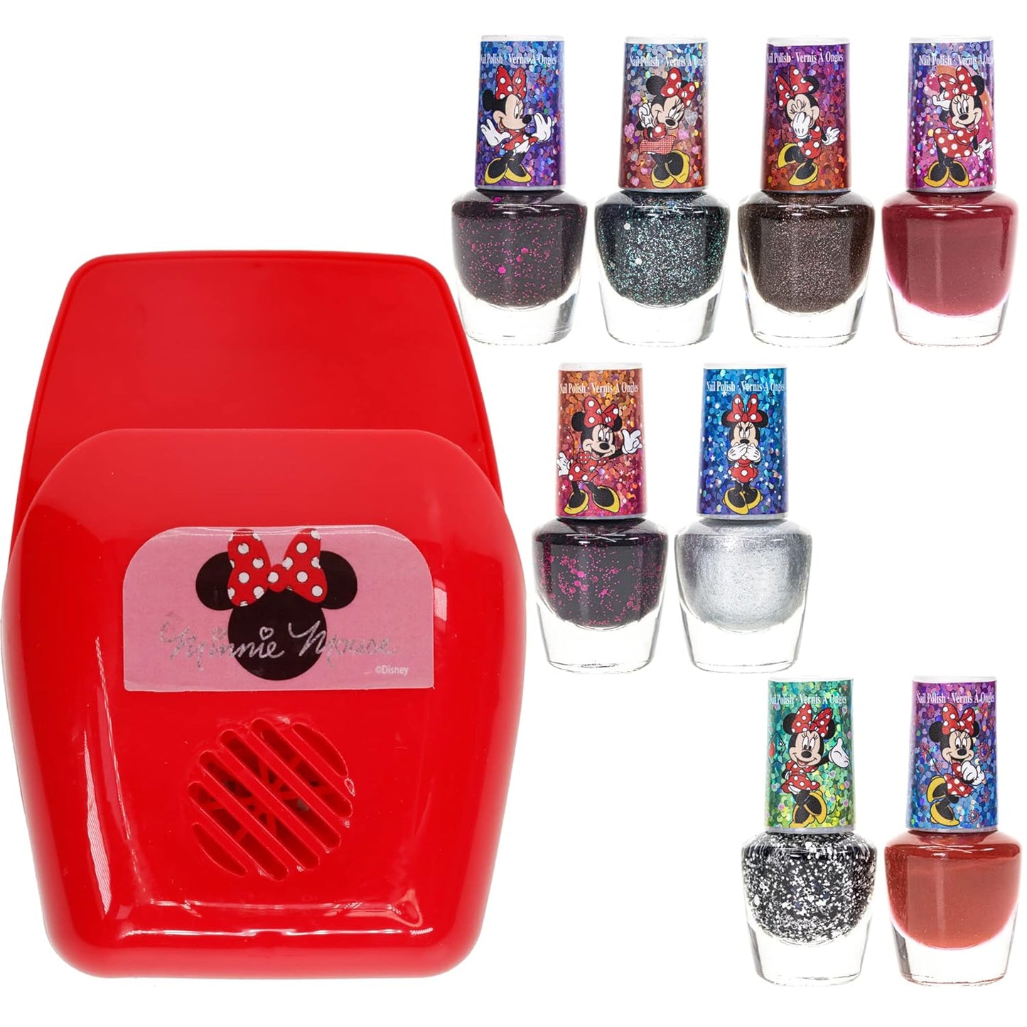 Juego de esmaltes de uñas seguros a base de agua de Minnie Mouse de Disney