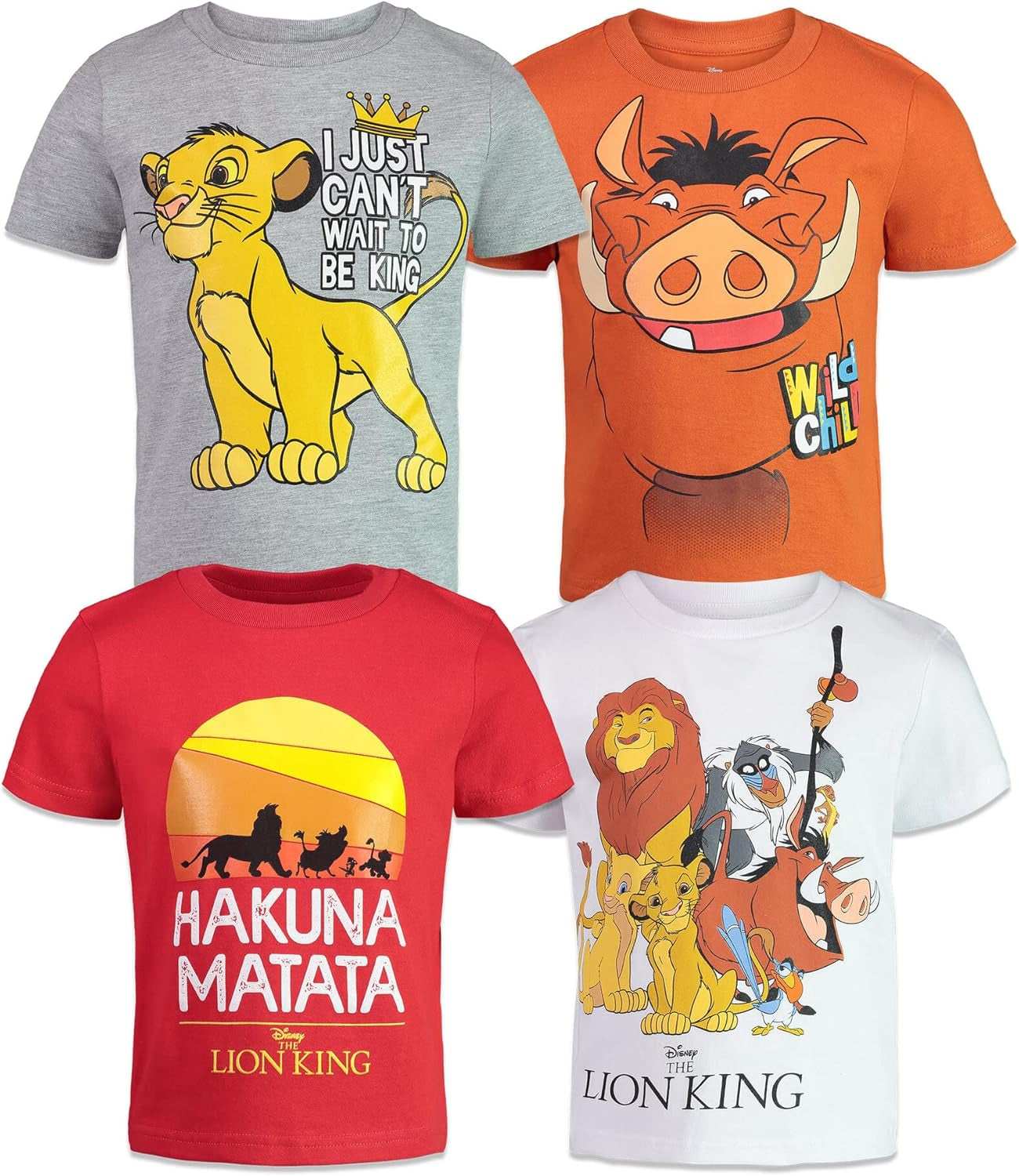 Disney Rey León Paquete de 4 camisetas