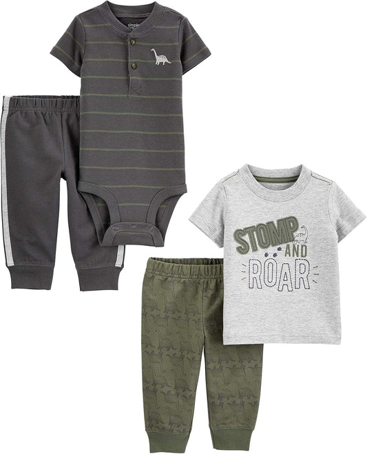 Conjunto de 4 piezas de body, top y pantalón para bebés