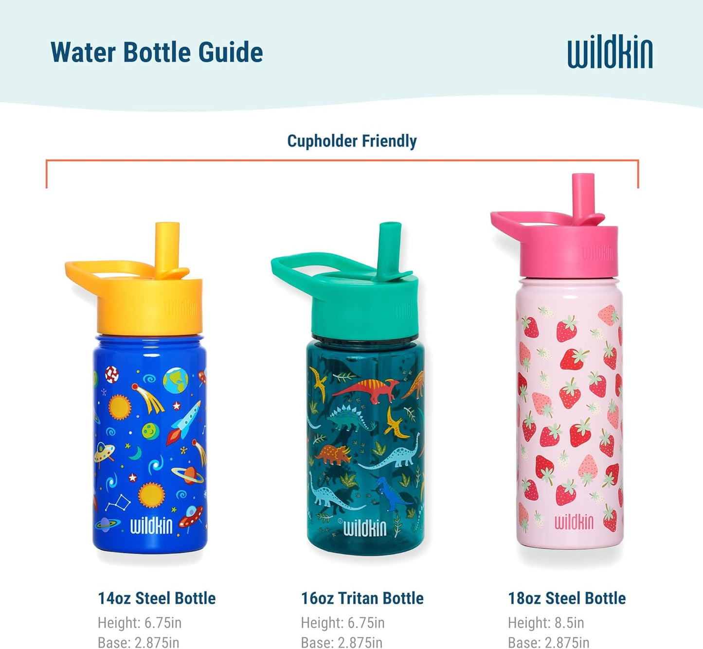 Wildkin Botella de agua reutilizable de acero inoxidable dinosaurios