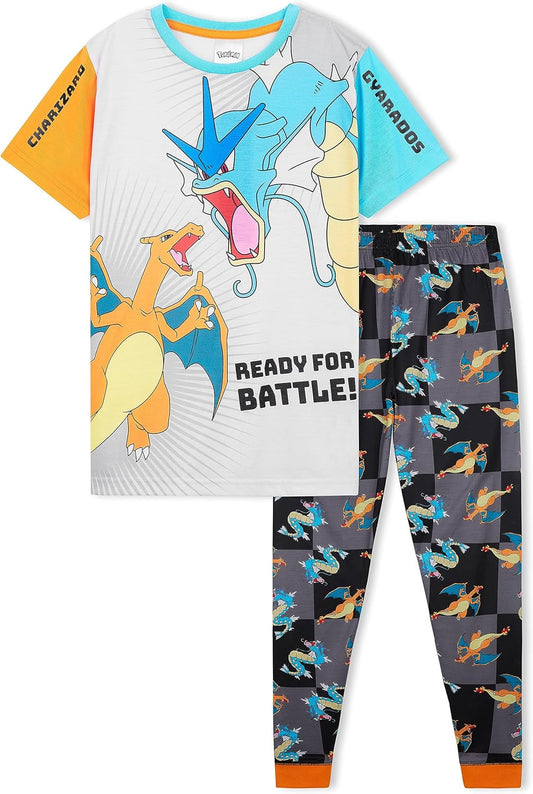 Pokemon Conjunto de pijama para niños, camiseta y pantalones largos