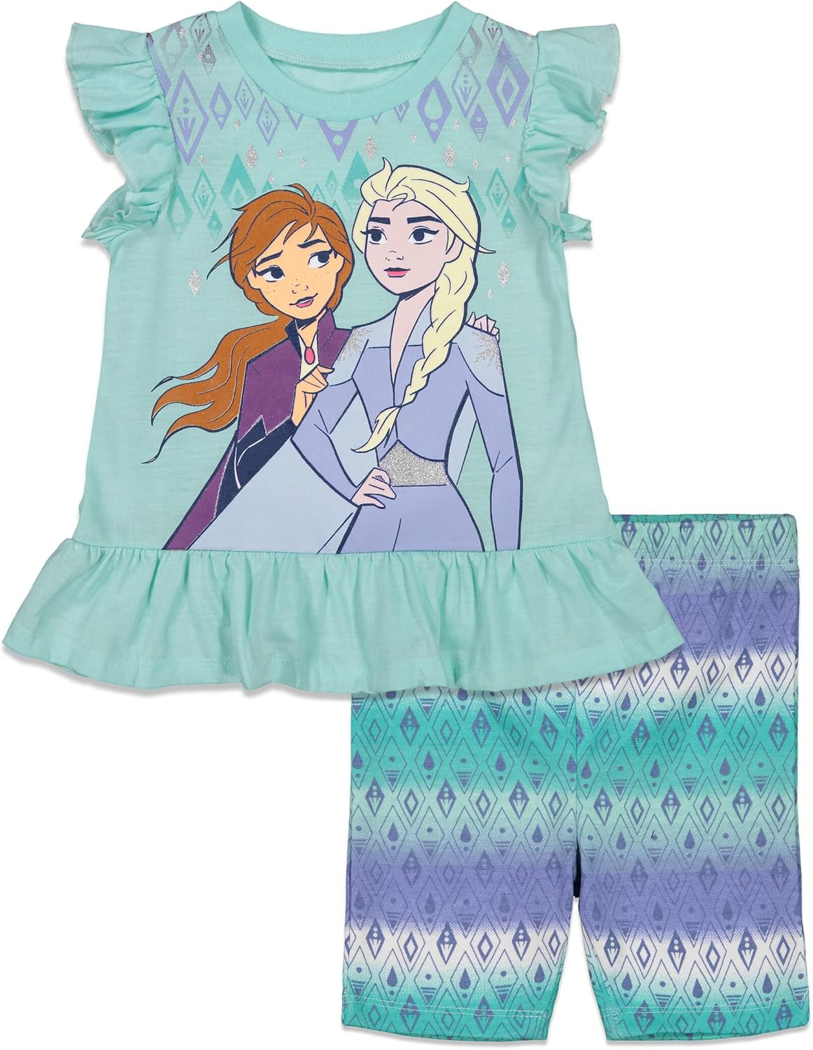 Disney Frozen Princess Anna Elsa - Conjunto de camiseta y pantalones 