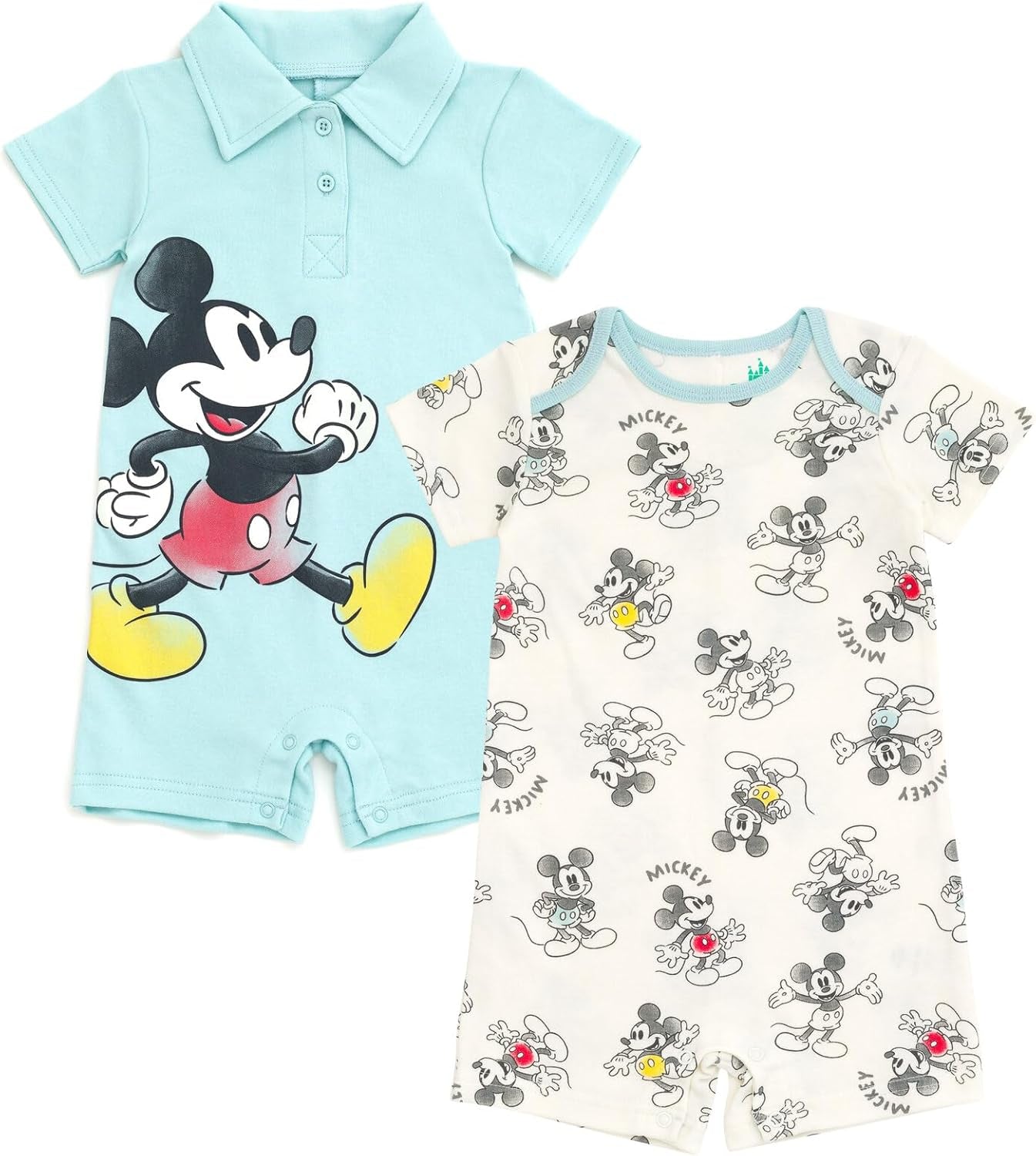 Disney Mickey Mouse - Paquete de 2 mamelucos 