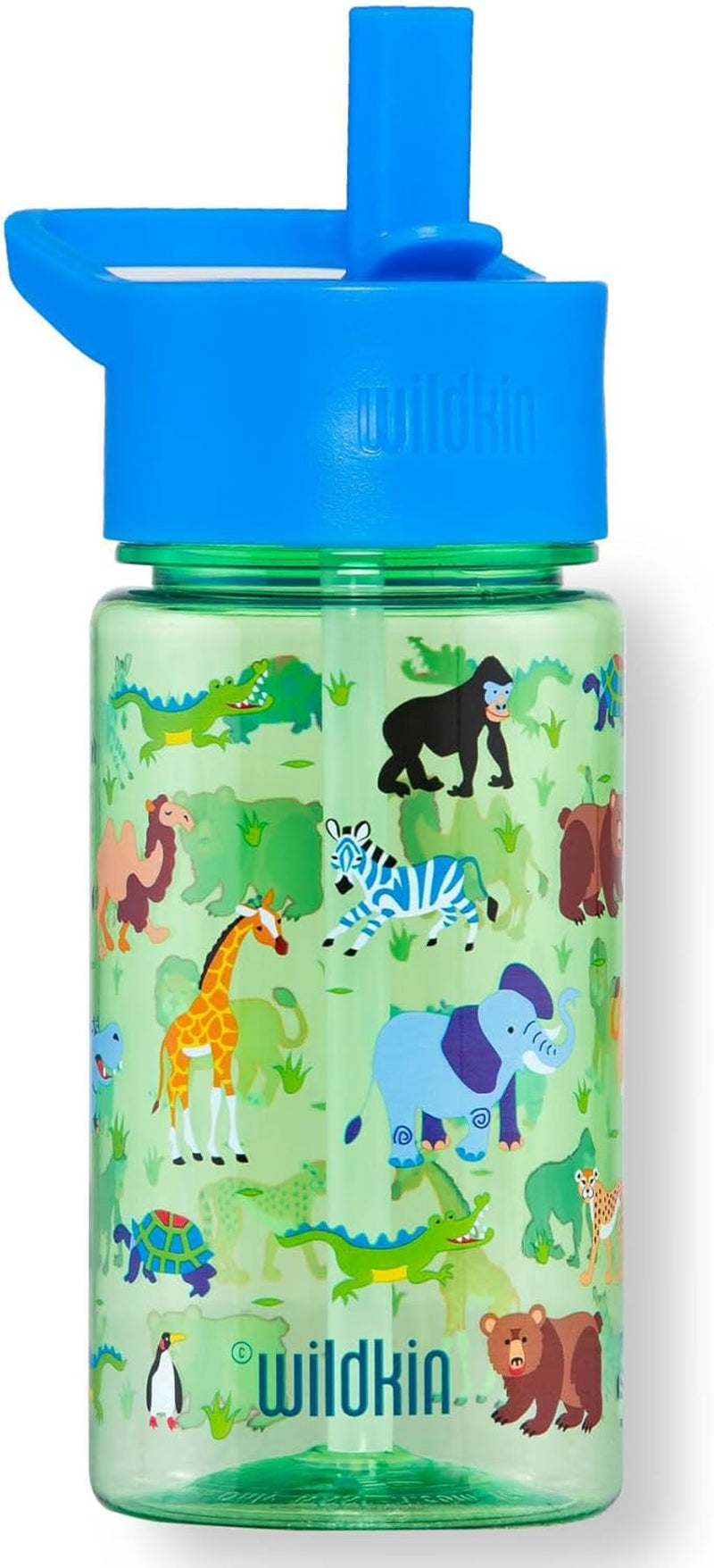 Wildkin Botella de agua de plástico Tritan reutilizable animales 