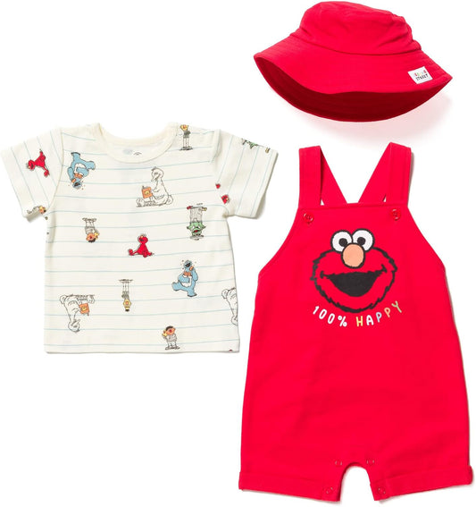 Plaza Sésamo Conjunto de camiseta y sombrero de 3 piezas