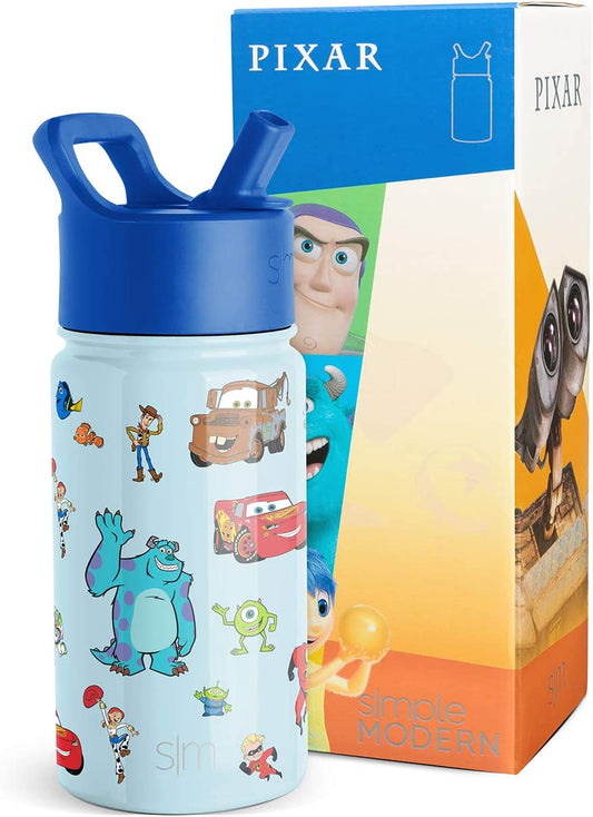 Simple Modern Disney Pixar - Botella de agua de acero inoxidable aislado