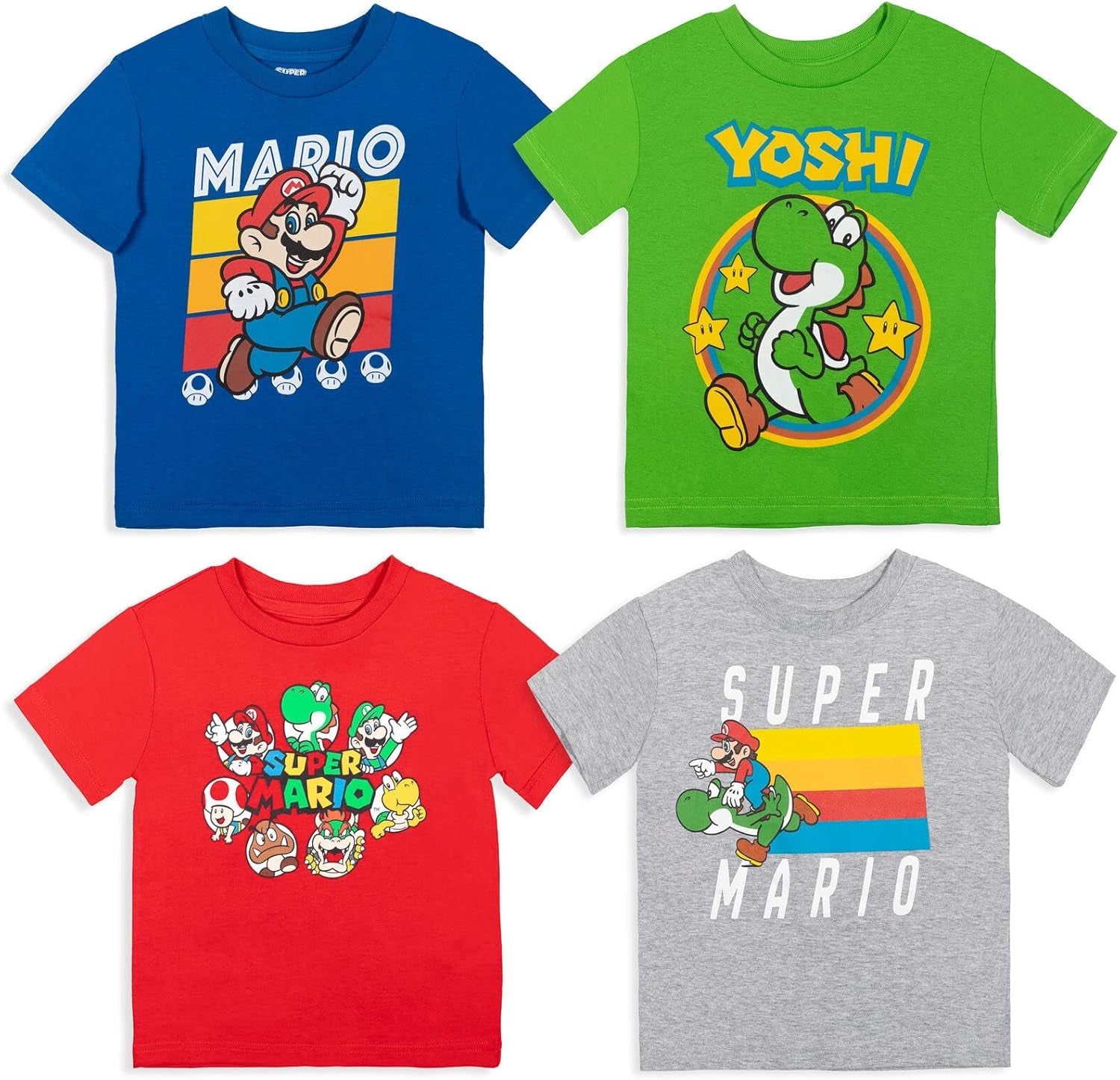 Super Mario Paquete de 4 camisetas 