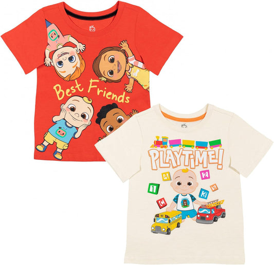 Ropa CoComelon Nico Nina Cody - Paquete de 2 camisetas 
