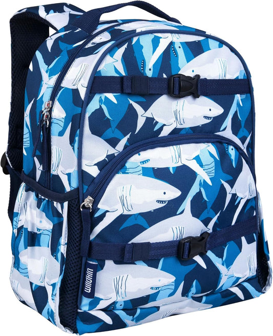 Mochila para niños Wildkin ECO rPET de 15 pulgadas Tiburones 