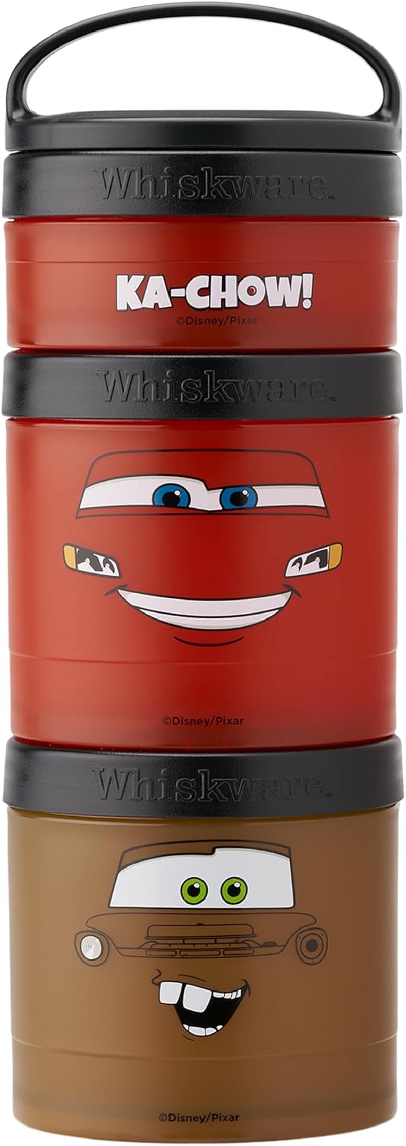 Whiskware Disney Pixar - Contenedores apilables para aperitivos Cars Lightning McQueen y Mater