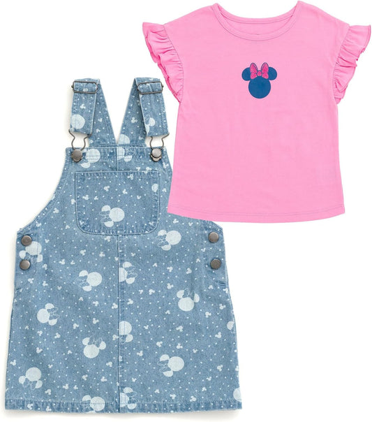 Disney Minnie Mouse - Conjunto de vestido y camiseta de mezclilla