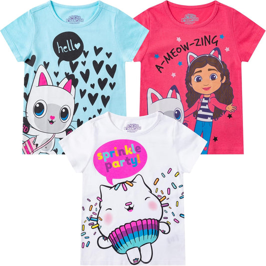 Universal Girls 3 Pack Short Sleeve T-Shirt for Big Kids