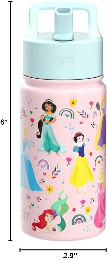 Simple Modern - Princesas de Disney - Botella de agua de acero inoxidable aislado