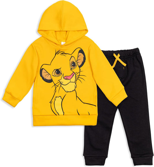 Disney Conjunto de sudadera con capucha y pantalones de forro polar del Rey León