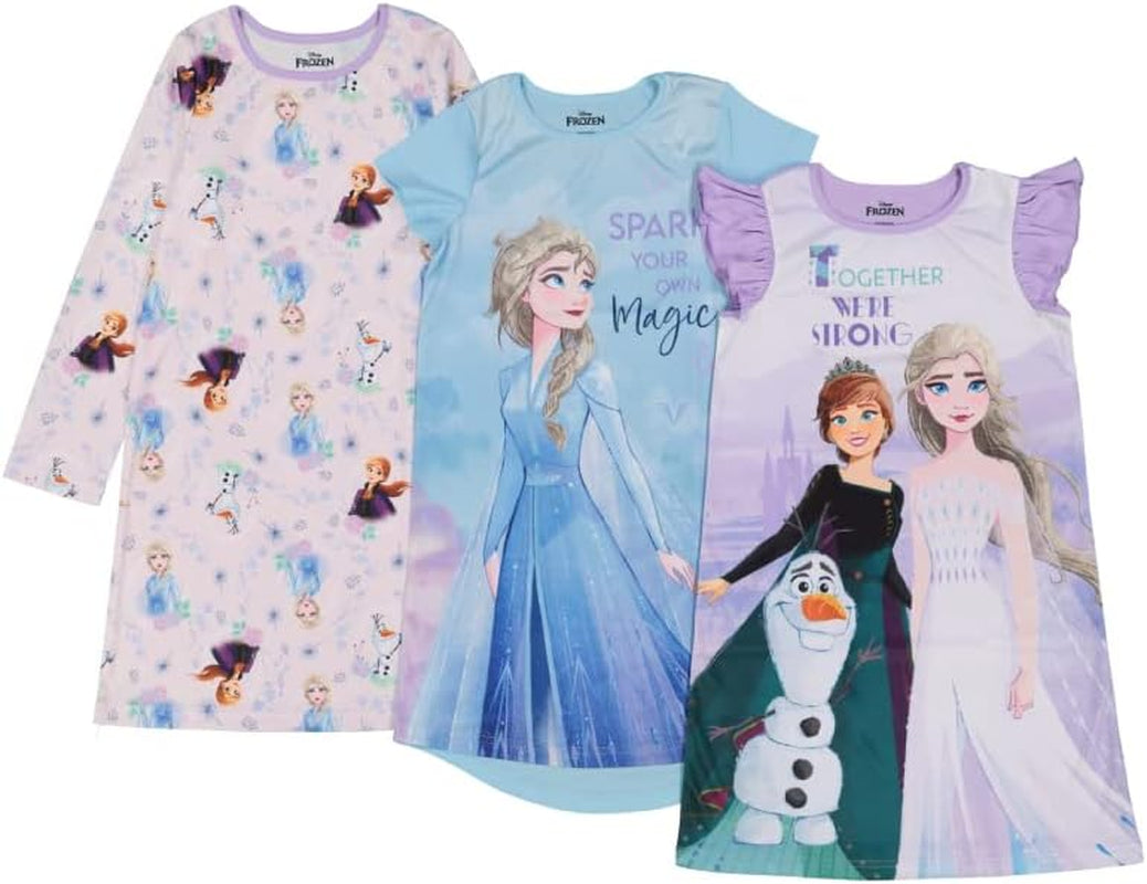 Disney Paquete de 3 camisones para niñas