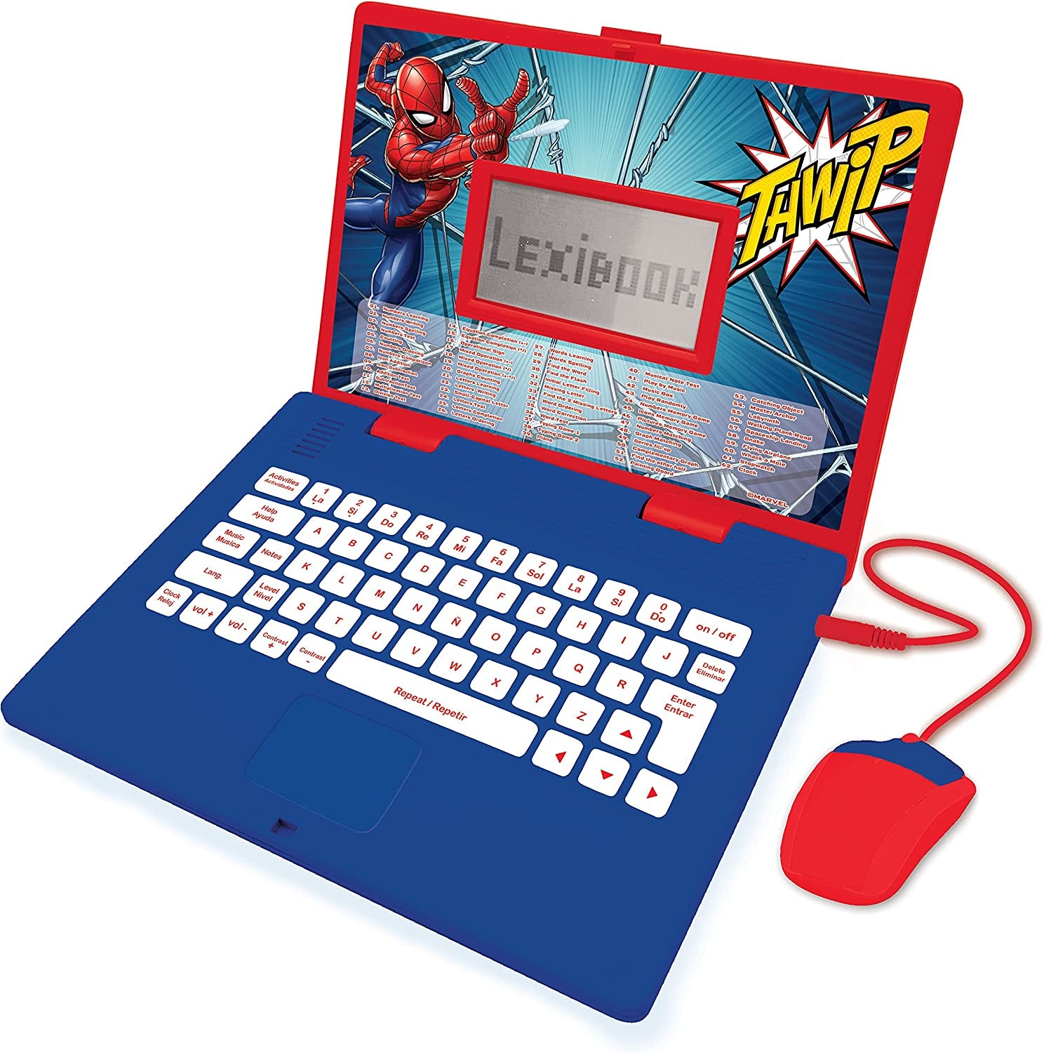 Lexibook Spider-Man - Portátil educativo y bilingüe en español/inglés