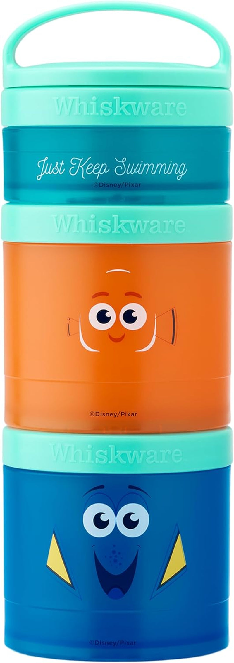 Whiskware Disney Pixar - Contenedores apilables para aperitivos Nemo con Nemo y Dory